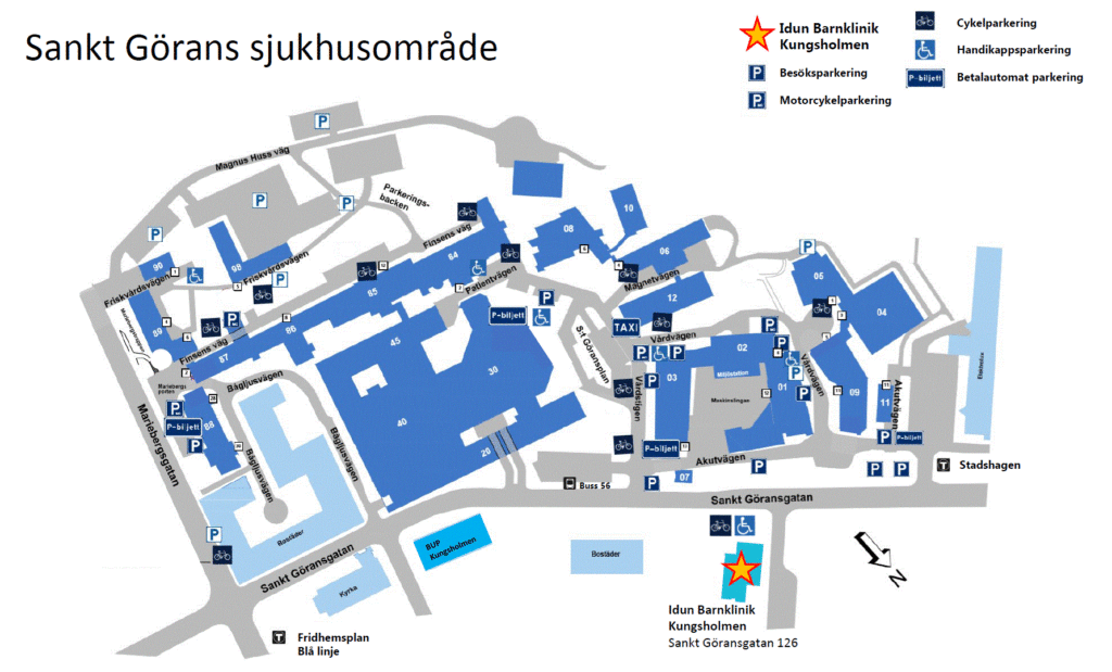Map of Idun Barnklinik location